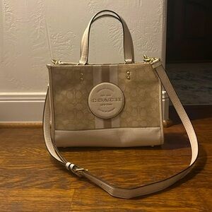 Cream Coach Shoulder Bag